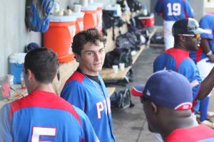 Diamond Director student Nick Longhi chats with CJ Stewart during the 2012 USA Baseball Tornament of Stars